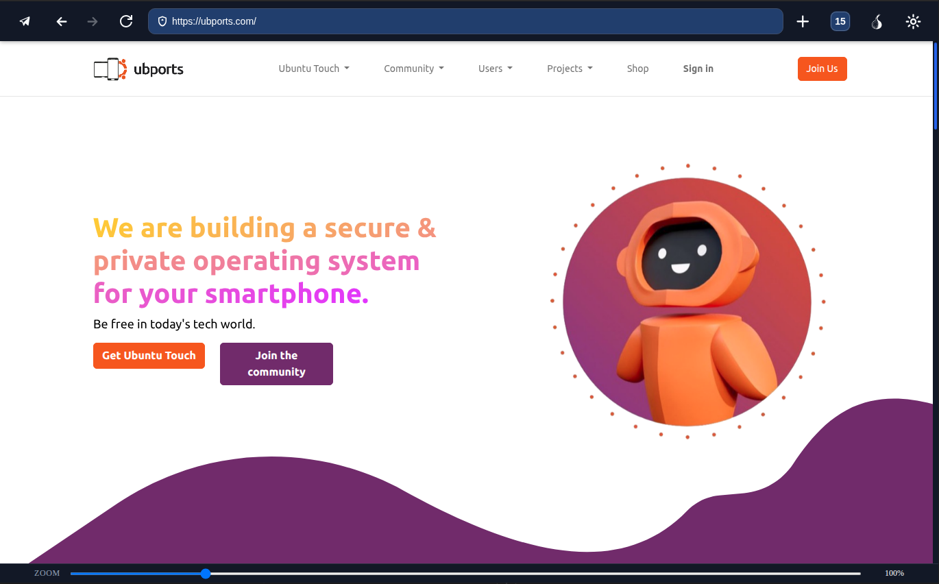 Merezhyvo browser in desktop/convergence layout